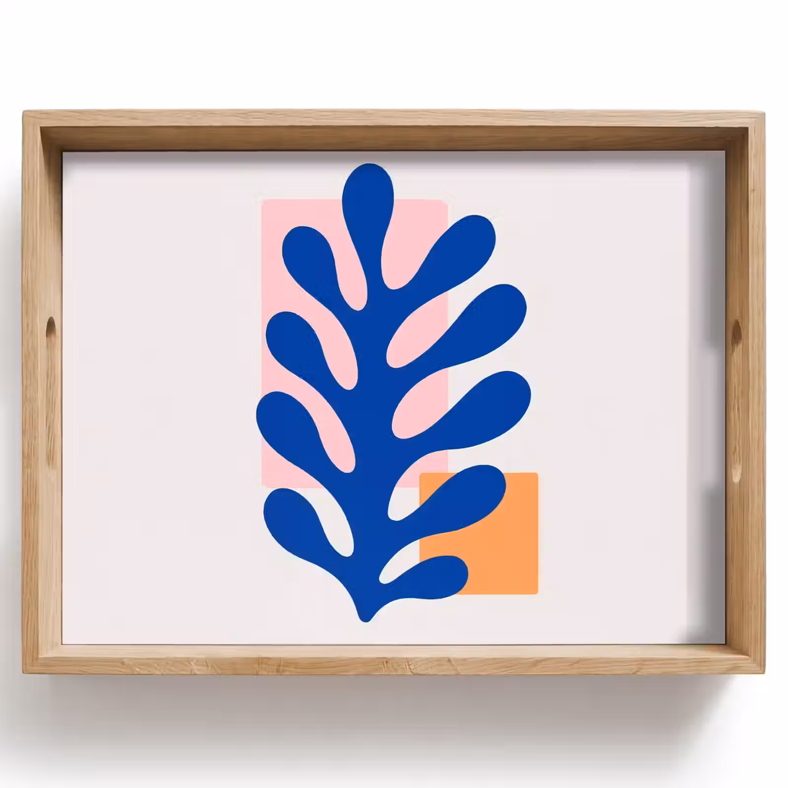 Vassoio - Astratto - Foglia - Blu - Rettangoli — 1