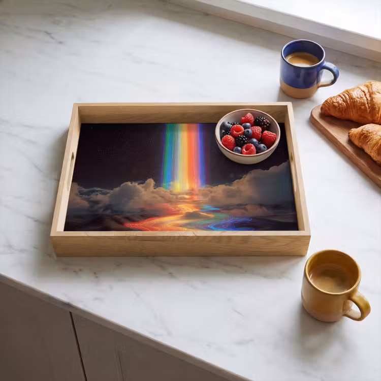 Vassoio - Arcobaleno - Verticale - Cielo stellato - Nuvole — 3