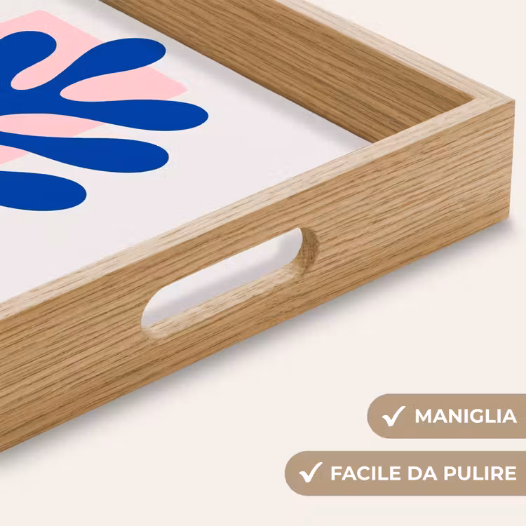 Vassoio - Astratto - Foglia - Blu - Rettangoli — 8