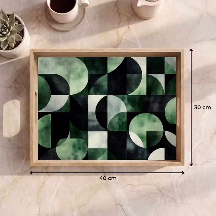 Vassoio - Astratto - Verde - Forme — 7