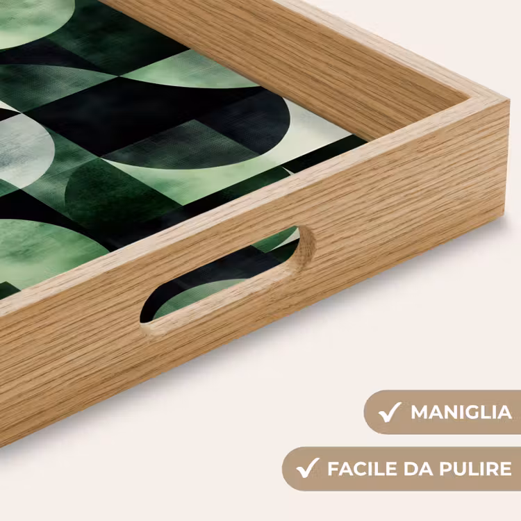 Vassoio - Astratto - Verde - Forme — 8
