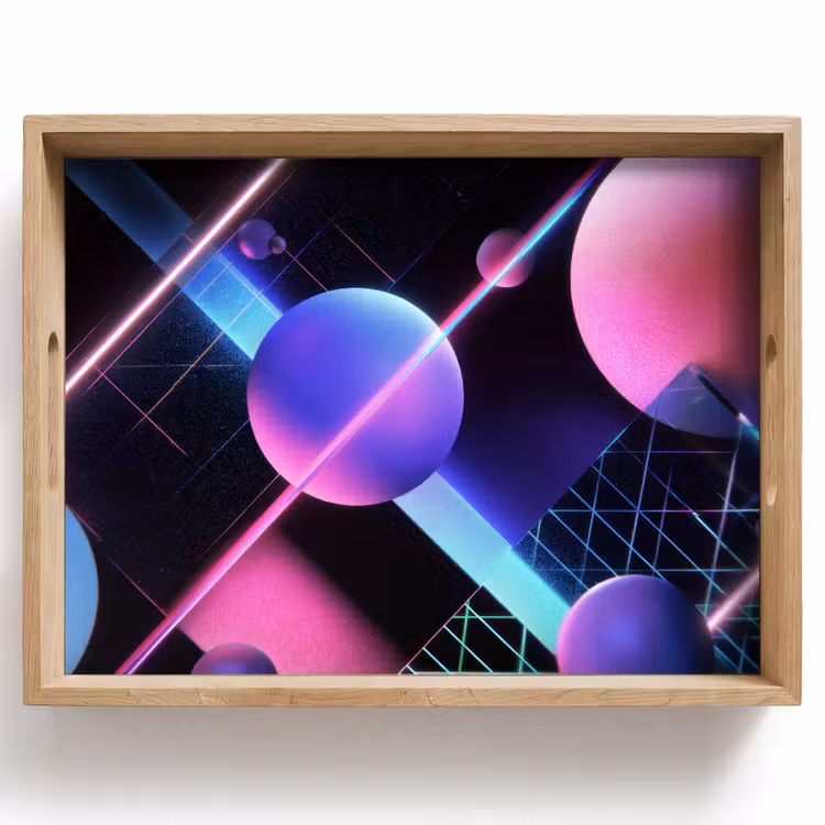 Vassoio - Lampadine - Neon - Linee - Rosa — 1