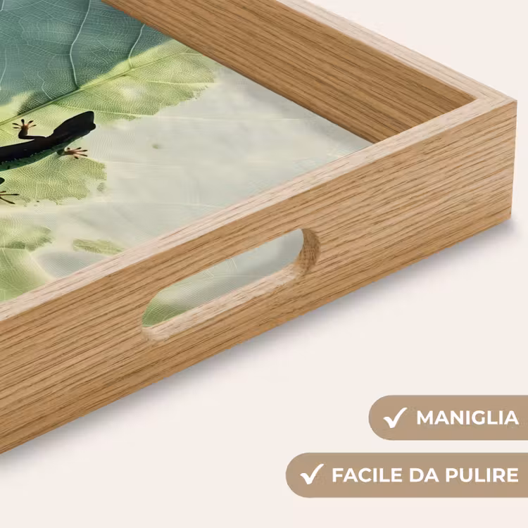 Vassoio - Lucertola - Foglia - Vene - Verde — 8