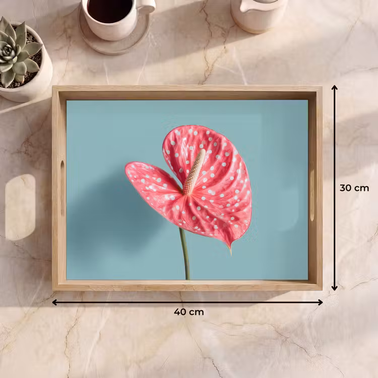 Vassoio - Foglia - Anthurium - Puntini - Rosa — 7
