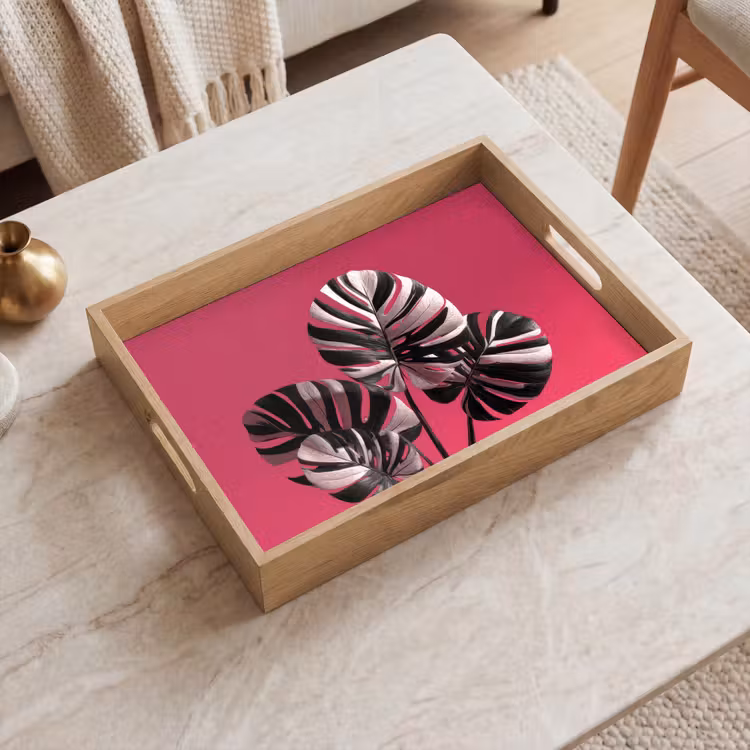 Vassoio - Foglie - Rotonde - Rosa — 2