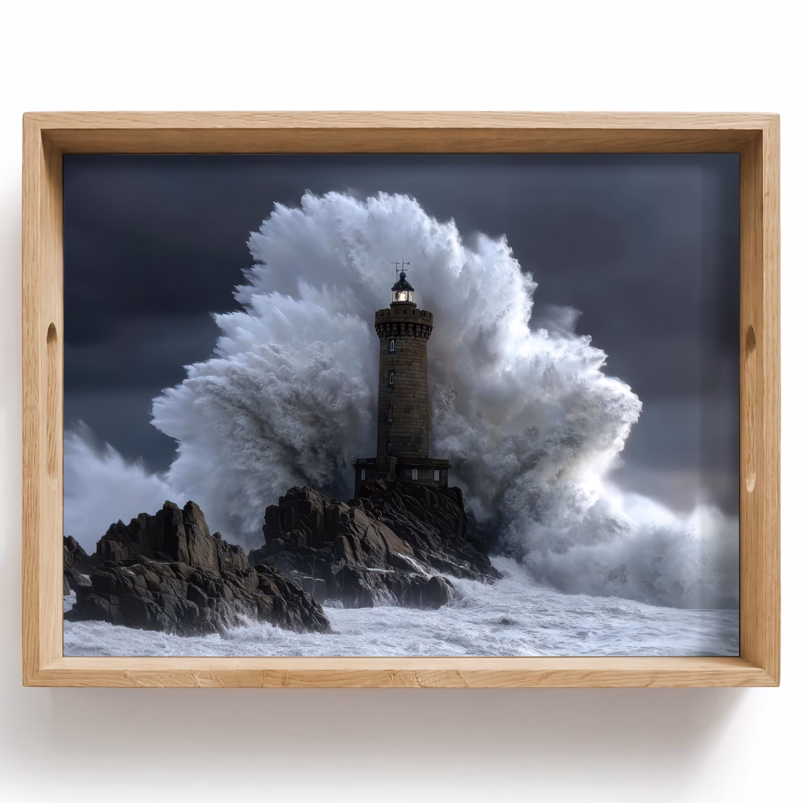 Vassoio - Onda - Faro - Acqua schiumosa — 1