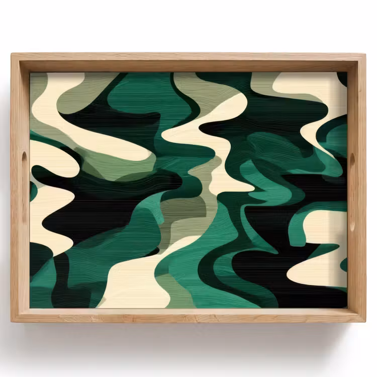 Vassoio - Astratto - Mimetico - Verde — 1
