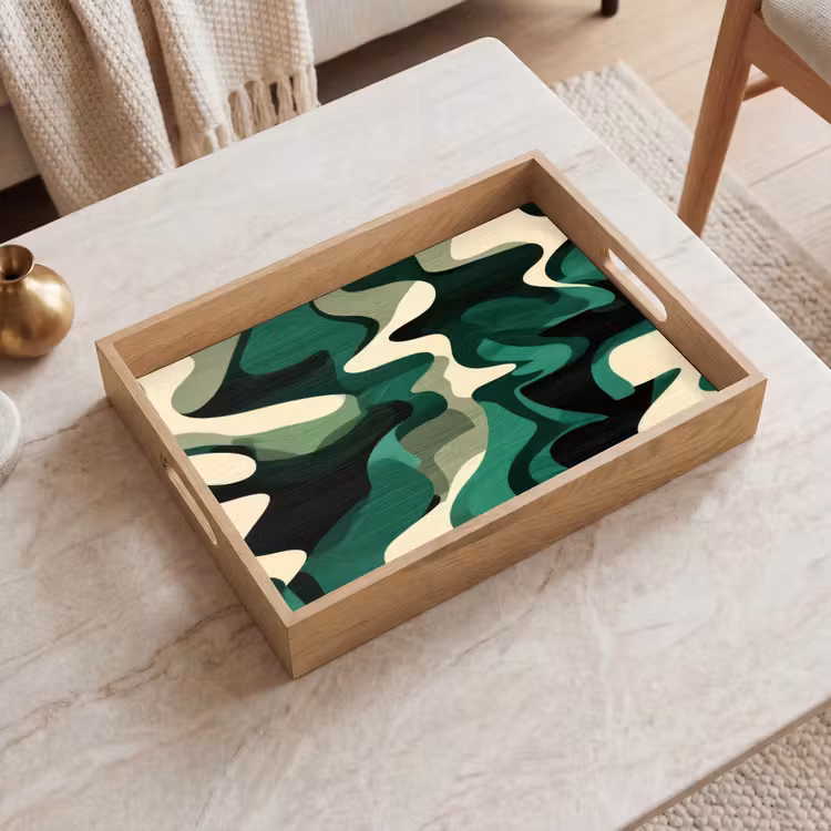 Vassoio - Astratto - Mimetico - Verde — 2