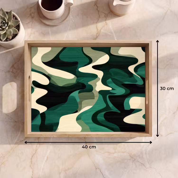 Vassoio - Astratto - Mimetico - Verde — 7