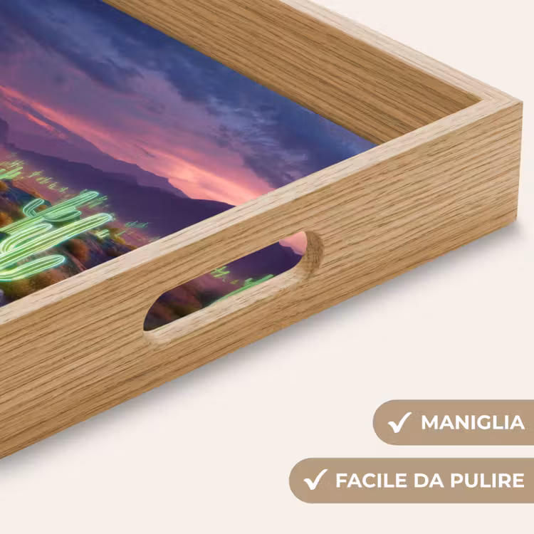 Vassoio - Cactus al neon - Deserto - Tramonto — 8