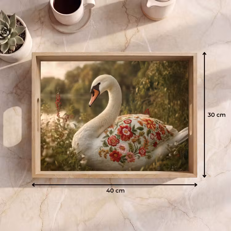 Vassoio - Cigno - Fiori - Natura — 7