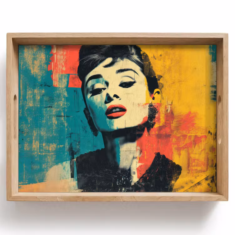 Vassoio - Donna - Labbra rosse - Espressivo - Grafica — 1