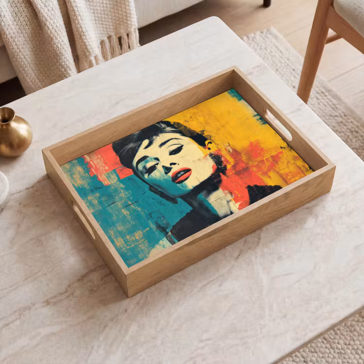 Vassoio - Donna - Labbra rosse - Espressivo - Grafica — 2