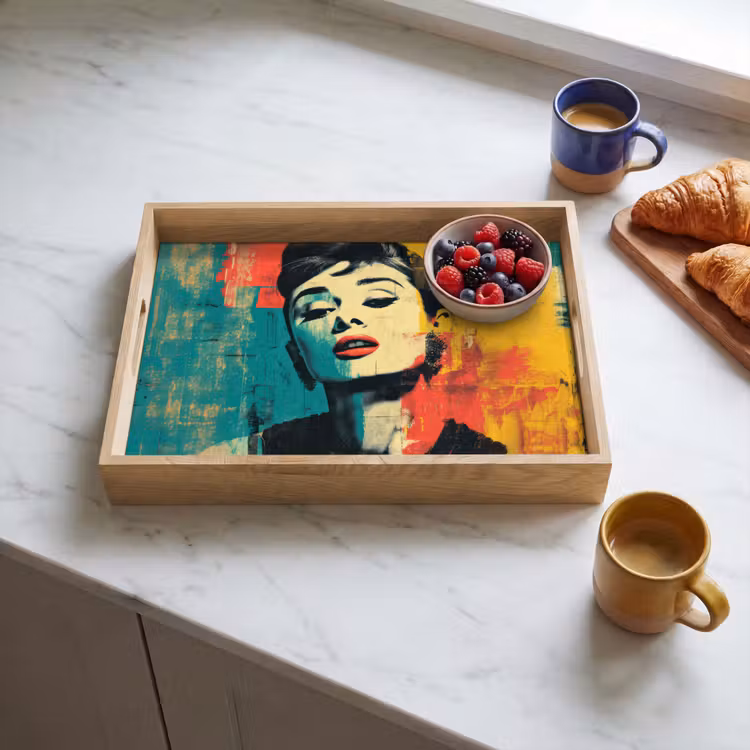 Vassoio - Donna - Labbra rosse - Espressivo - Grafica — 3