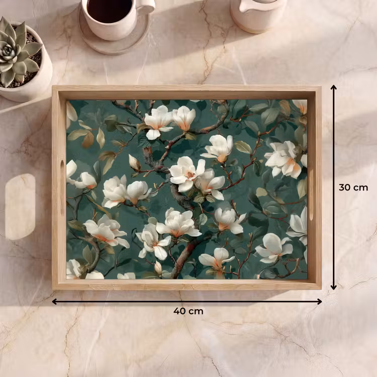 Vassoio - Fiori - Rami - Bianco - Classico — 7