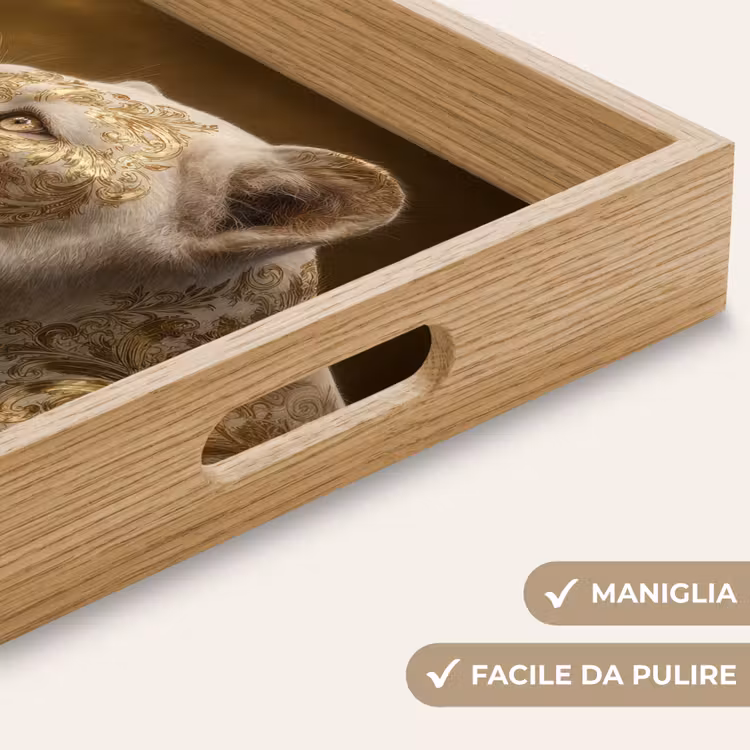 Vassoio - Leonessa - Fiori - Bianco - Oro — 8