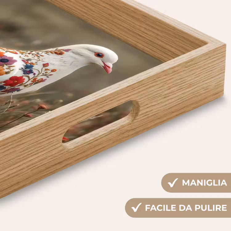 Vassoio - Piccione - Fiori - Natura — 8