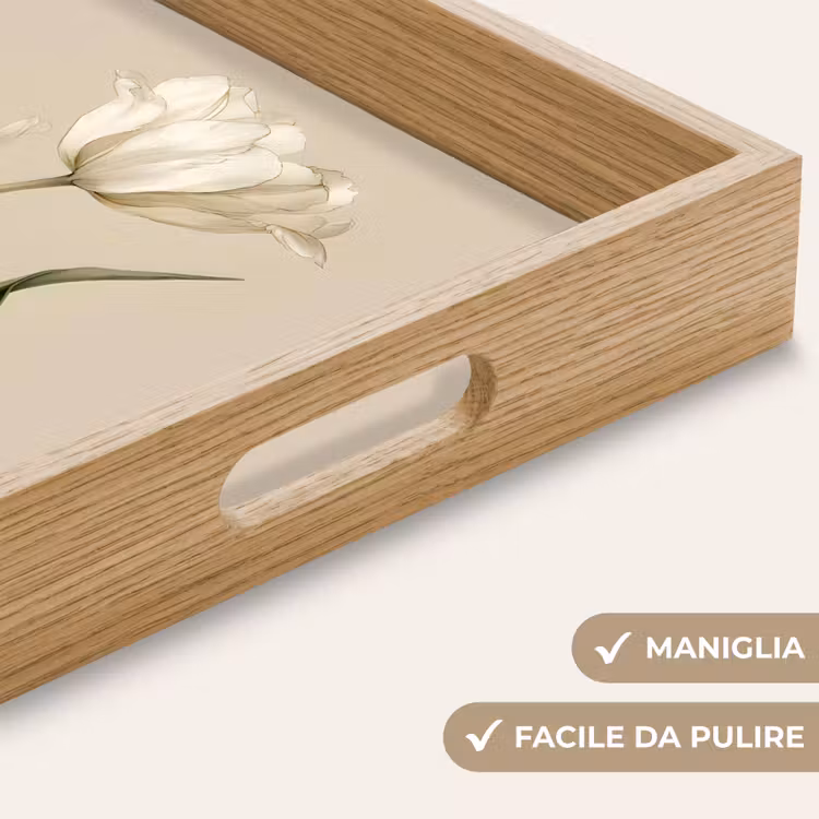 Vassoio - Tulipani - Bianco - Foglie — 8