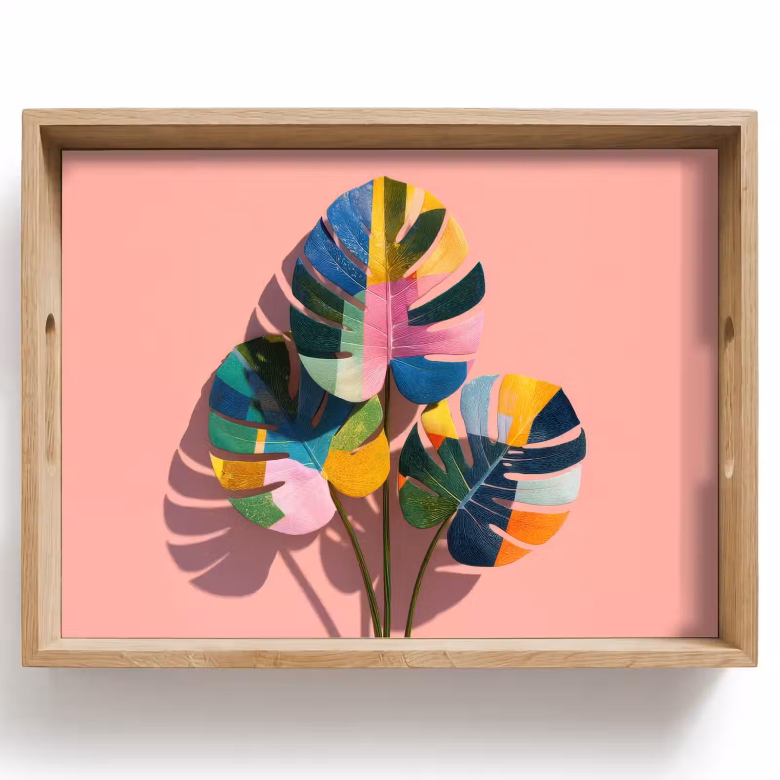 Vassoio - Foglie - Dipinte - Colorate — 1