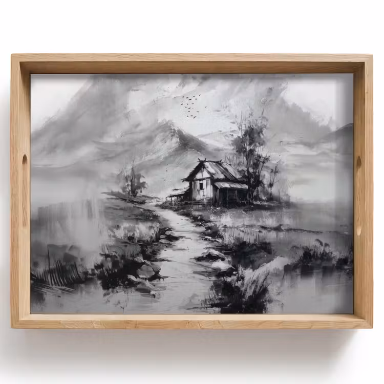 Vassoio - Cabina - Grigio - Montagne - Nebbioso — 1