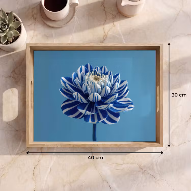 Vassoio - Fiore - Blu - Petali - Strisce — 7