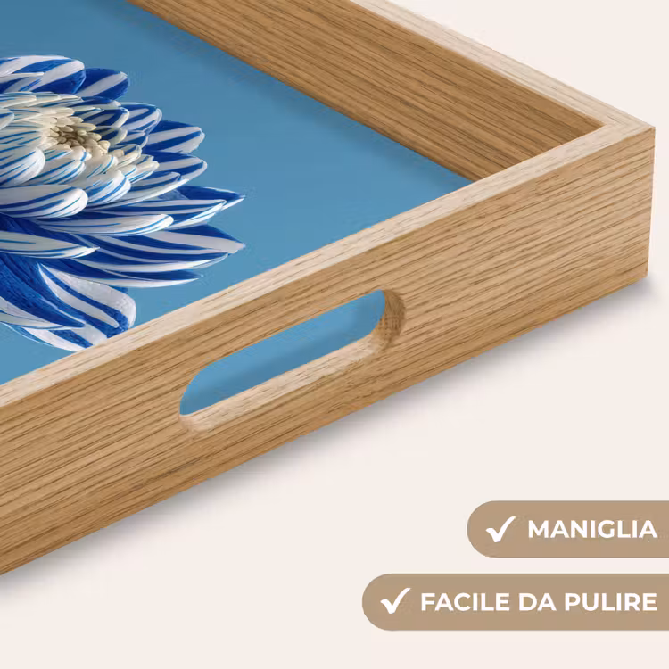 Vassoio - Fiore - Blu - Petali - Strisce — 8