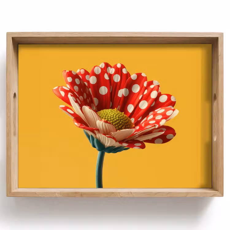 Vassoio - Fiore - Rosso - Puntini — 1