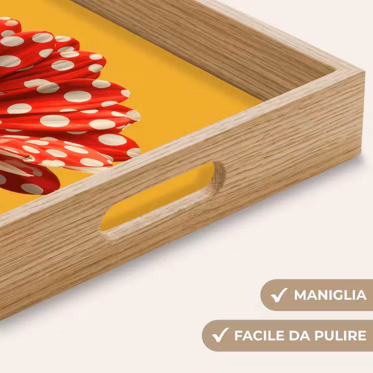 Vassoio - Fiore - Rosso - Puntini — 8