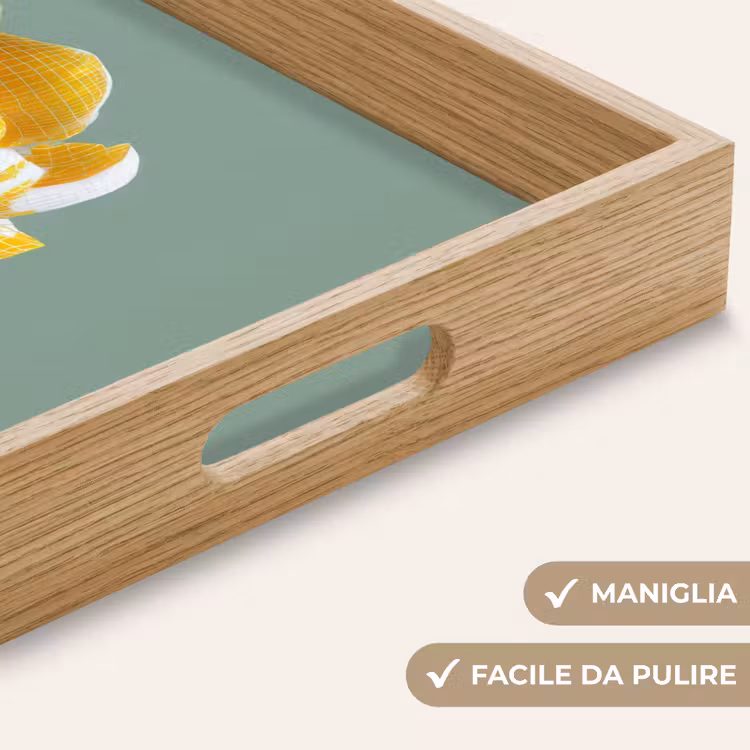 Vassoio - Fiori - Giallo - Foglie - Struttura — 8