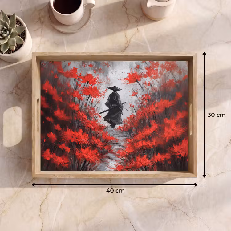 Vassoio - Fiori rossi - nebbia - Uomo — 7