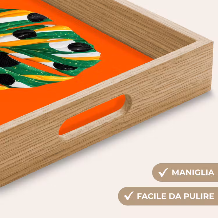 Vassoio - Foglia - Arancione - Puntini - Colorato — 8
