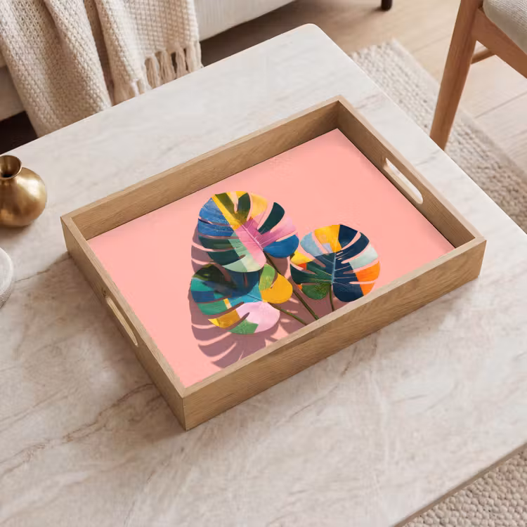 Vassoio - Foglie - Dipinte - Colorate — 2