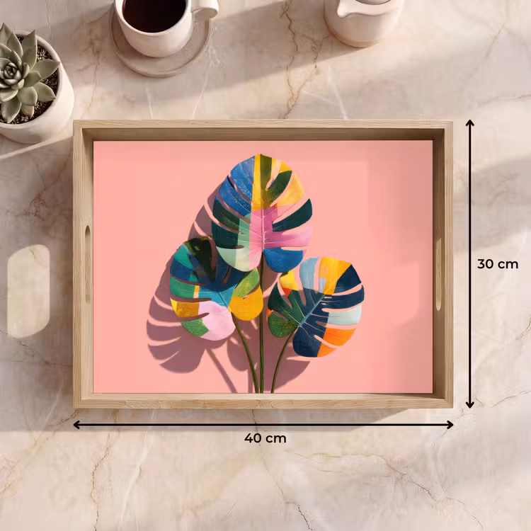 Vassoio - Foglie - Dipinte - Colorate — 7