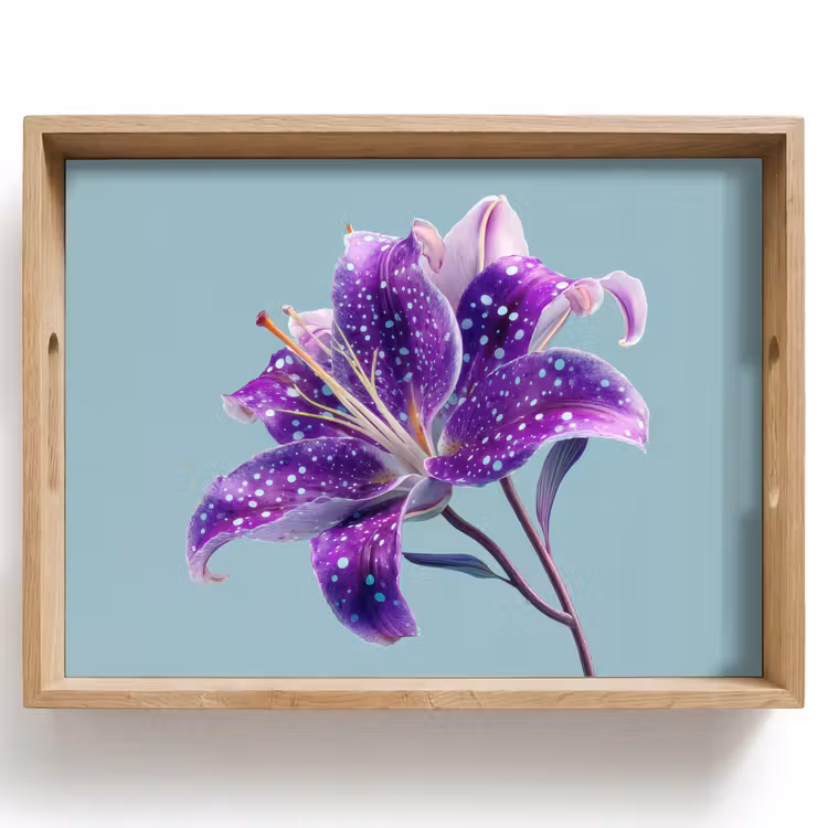 Vassoio - Giglio - Fiore - Viola - Puntini — 1