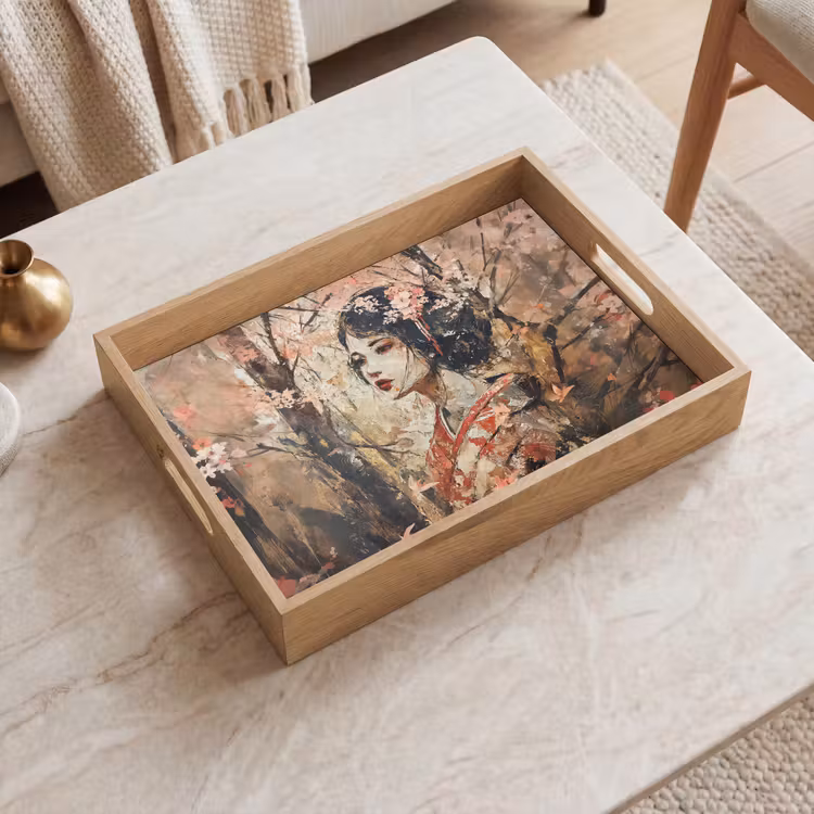 Vassoio - Kimono - Donna - alberi di ciliegio — 2