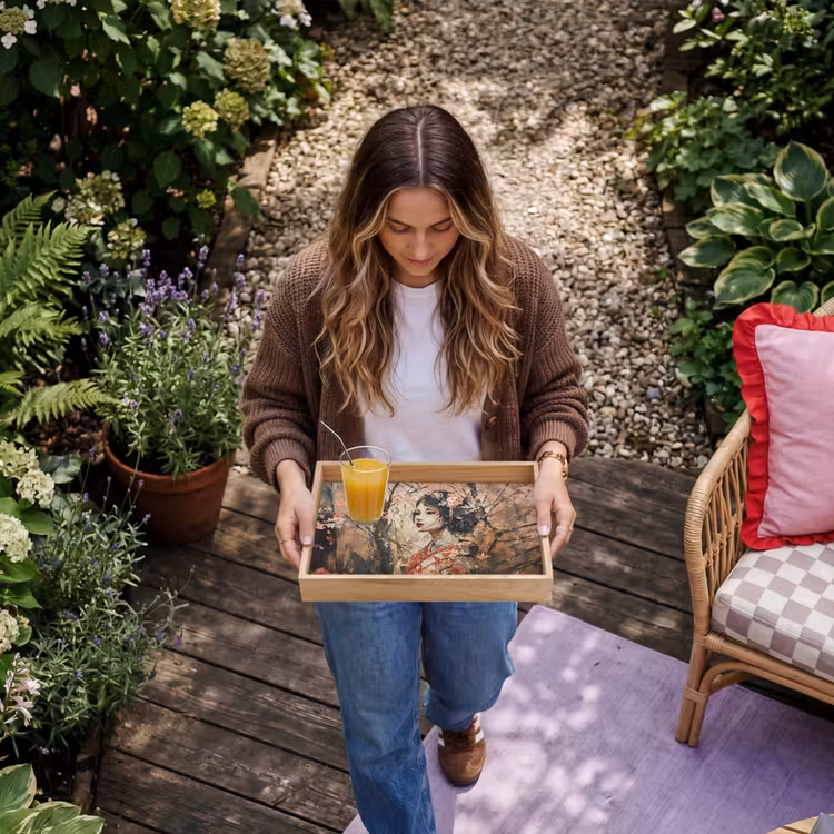 Vassoio - Kimono - Donna - alberi di ciliegio — 6