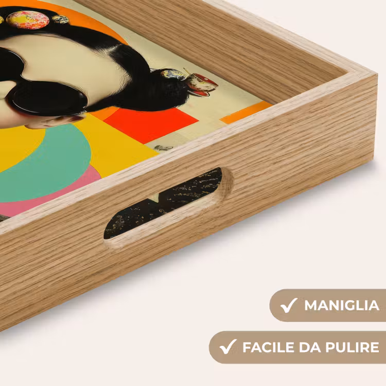 Vassoio - Ragazza - Occhiali da sole - Gatto - Retro — 8
