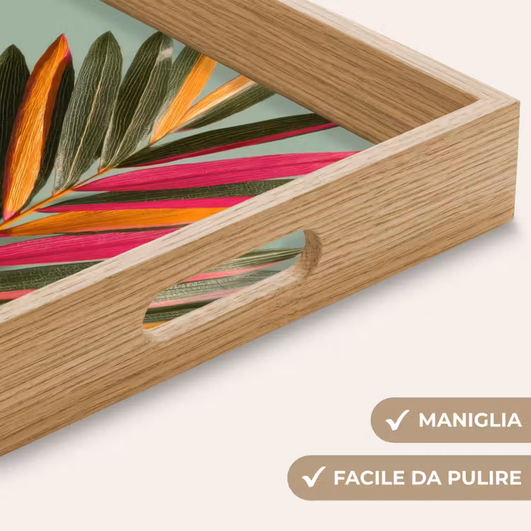 Vassoio - Ramo - Foglie - Colorato - Ombra — 8