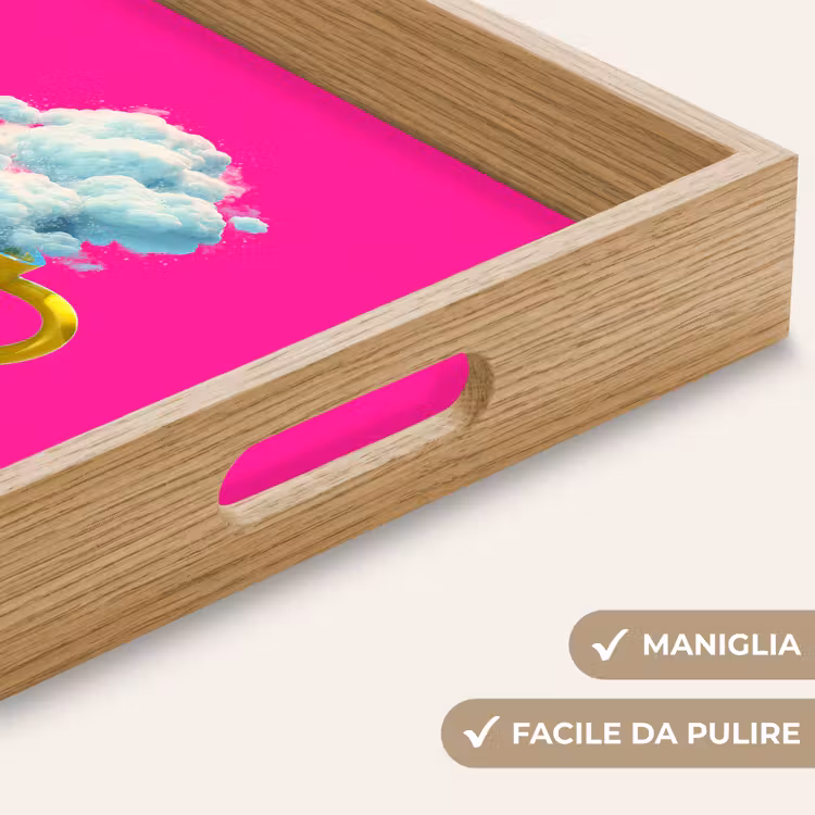 Vassoio - Tazza - Nuvole - Rosa - Minimalista — 8