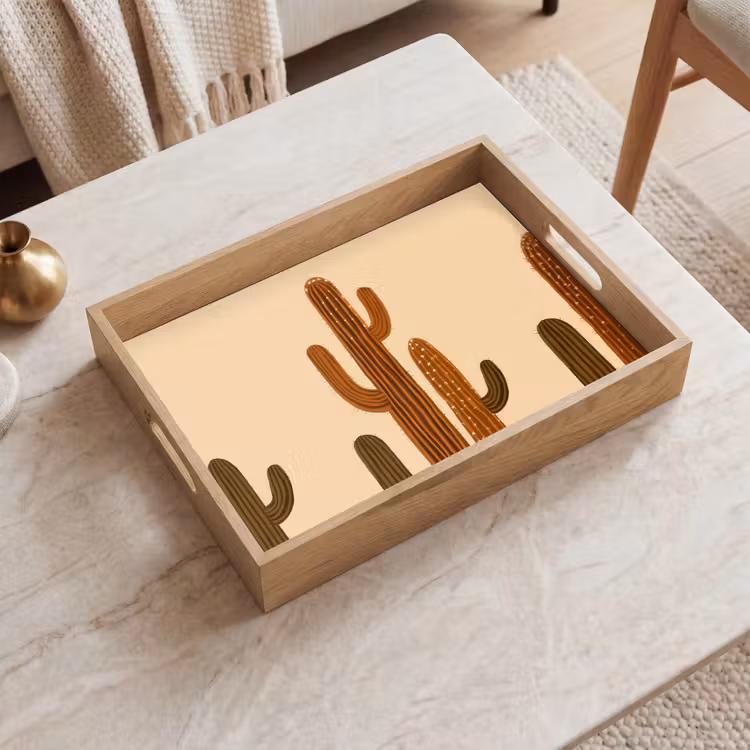 Vassoio - Cactus - Deserto - Sabbia - Marrone — 2