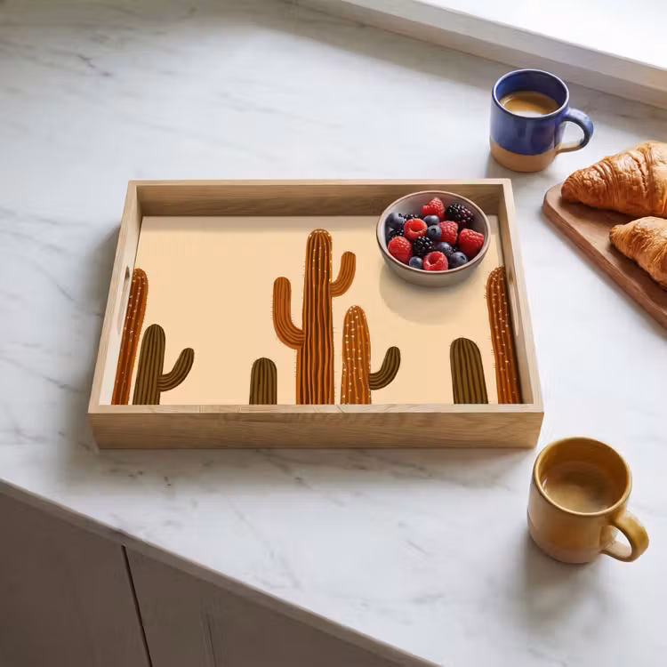 Vassoio - Cactus - Deserto - Sabbia - Marrone — 3