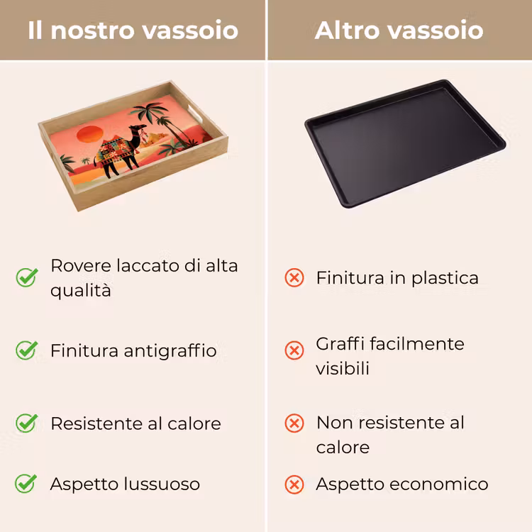 Vassoio - Cammello - Tappeto colorato - Dune - Sole rosso — 9