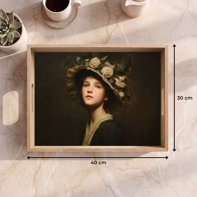 Vassoio - Cappello a fiori - Ritratto - Donna — 7