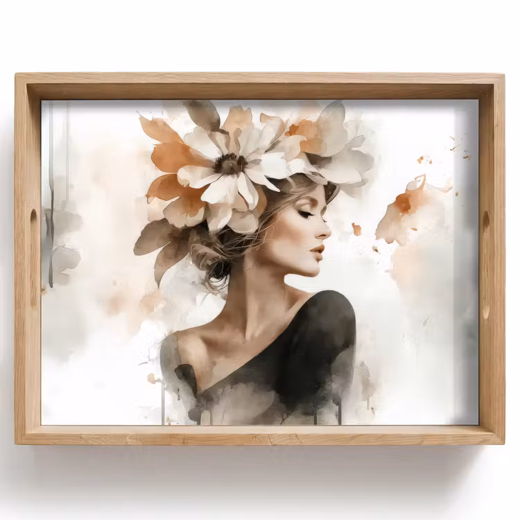 Vassoio - Fiore - Ritratto - Volto — 1