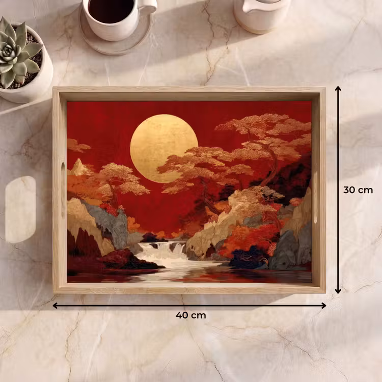 Vassoio - Luna piena - Paesaggio - Cascata — 7