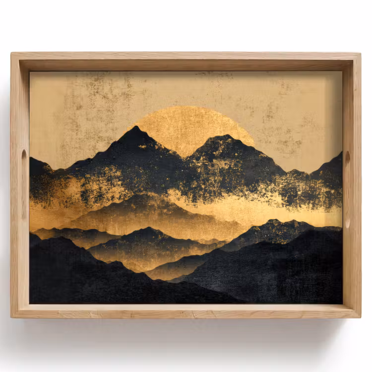 Vassoio - Montagne d'oro al chiaro di luna — 1