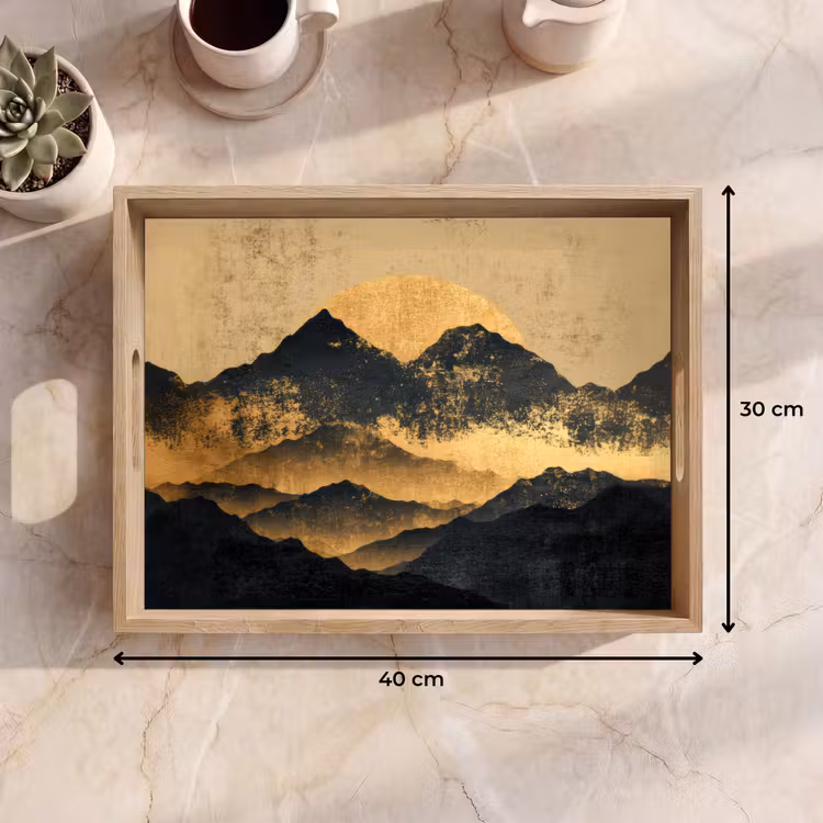 Vassoio - Montagne d'oro al chiaro di luna — 7
