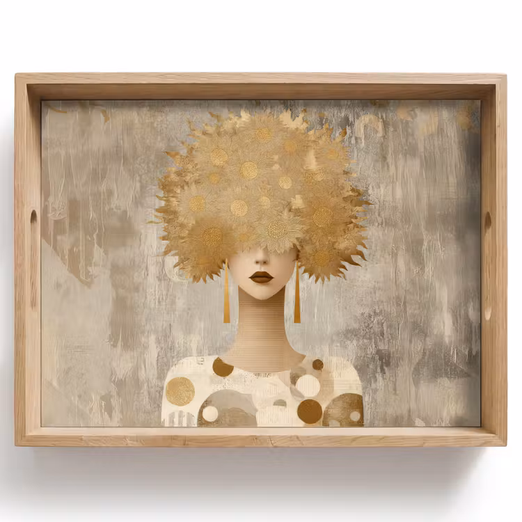 Vassoio - Oro - Ritratto - Donna — 1