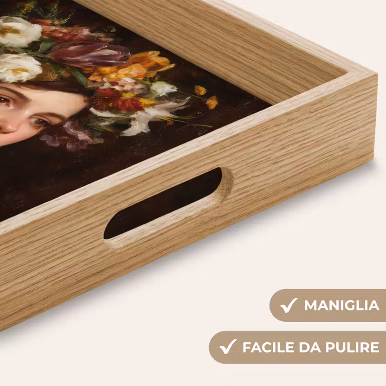 Vassoio - Ritratto - Donna - Fiori — 8