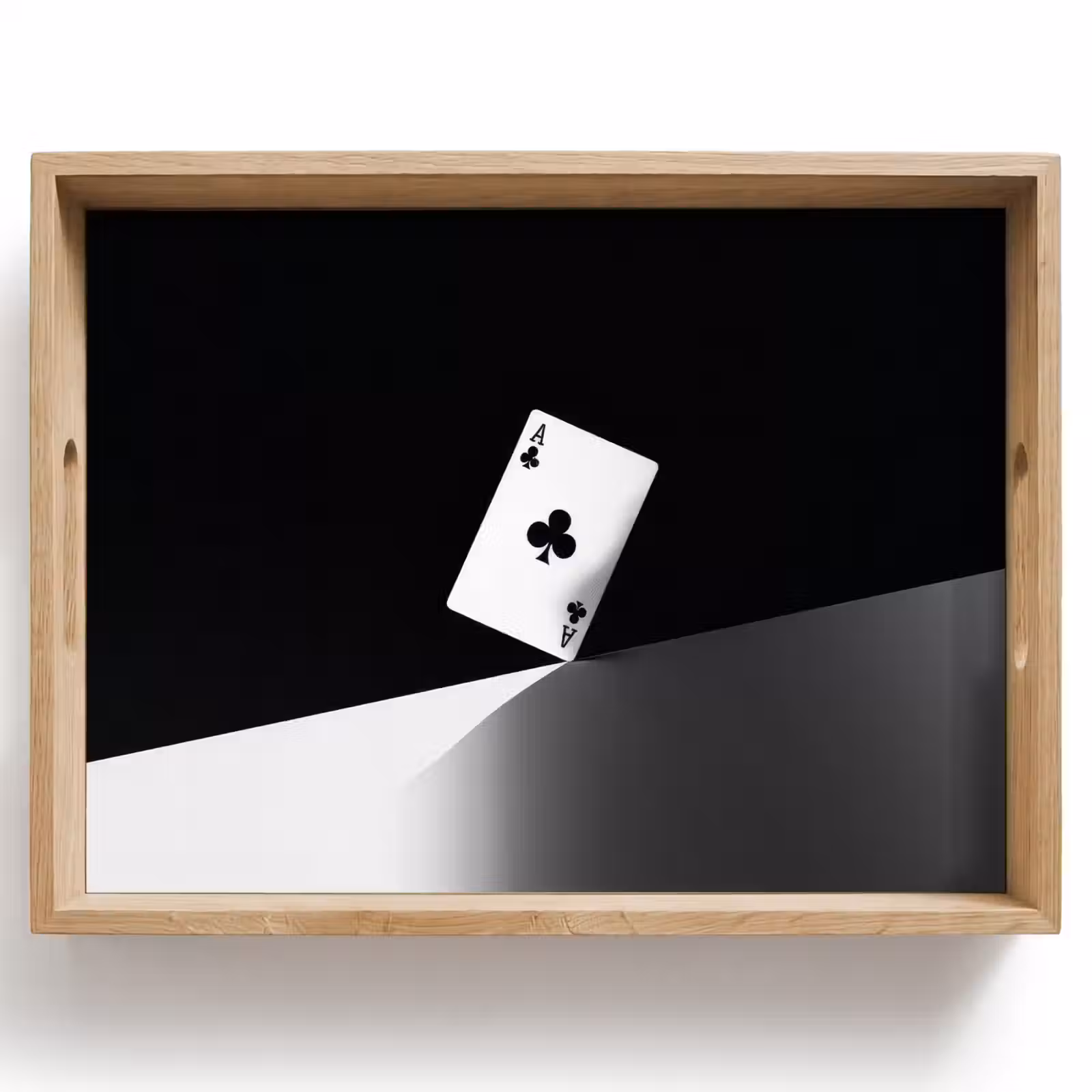 Vassoio - Carta da gioco - Trifoglio - Astratto - Nero — 1